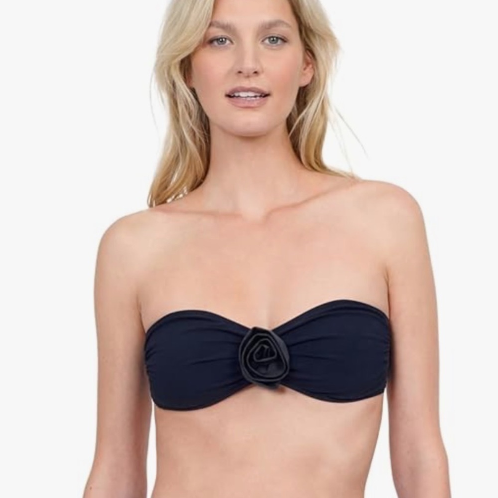 NWT Gottex Rose Bud Stylish Bandeau Bikini Top Women’s Bathing Suit size 12